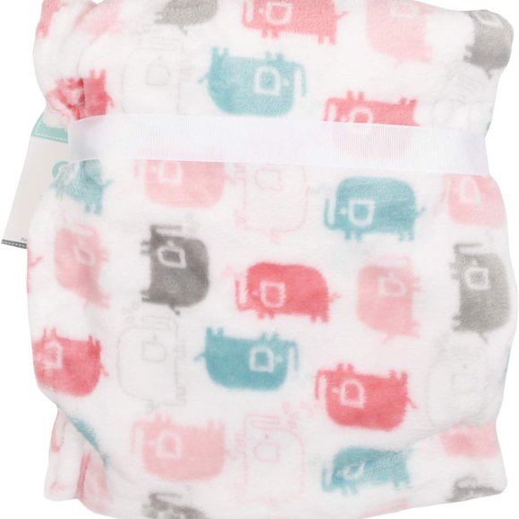 Grey Blue Girl Elephant Security Blanket 2-Piece Set Babys First by Nemcor NWT - Picture 2 of 3